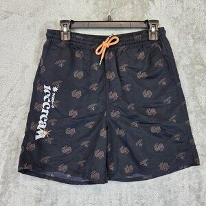 Icecream x Billionaire Boys Club Shorts Mens S Black Nylon Allover Print Hip Hop